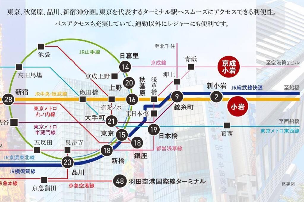 Апартаменти Jinghouse小岩 Direct To Shinjuku/Airport/Close To Station Токіо Екстер'єр фото